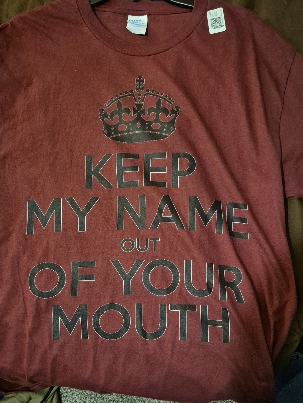 Keep My Name Graphic Tee - Burgundy Kids Shirt